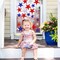 6 Sheets Glitter Stars Window Clings Patriotic Glitter Blue Red White Stars Window Stickers Double-Sided 4th of July for Party Supplies